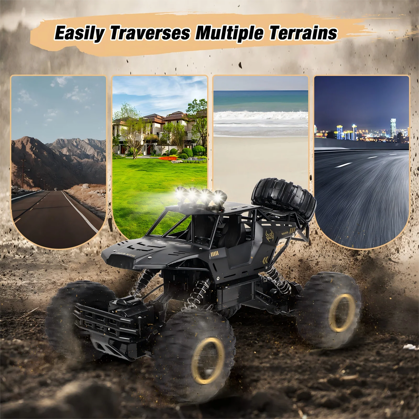 Wowehicle 1:12 Large RC Cars,4WD Large Remote Control Monster Truck 2.4 GHz Alloy RC Cars for Kids