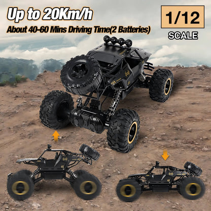 Wowehicle 1:12 Large RC Cars,4WD Large Remote Control Monster Truck 2.4 GHz Alloy RC Cars for Kids
