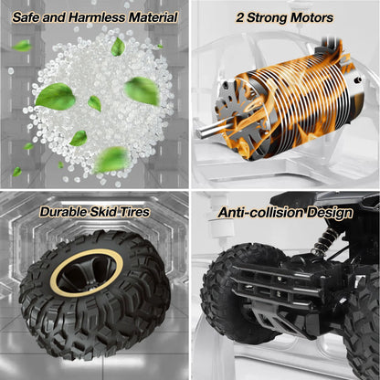 Wowehicle 1:12 Large RC Cars,4WD Large Remote Control Monster Truck 2.4 GHz Alloy RC Cars for Kids